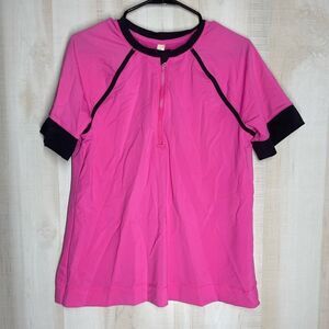Swim by‎ Cacique pink swim top shirt sleeve, size 16/18